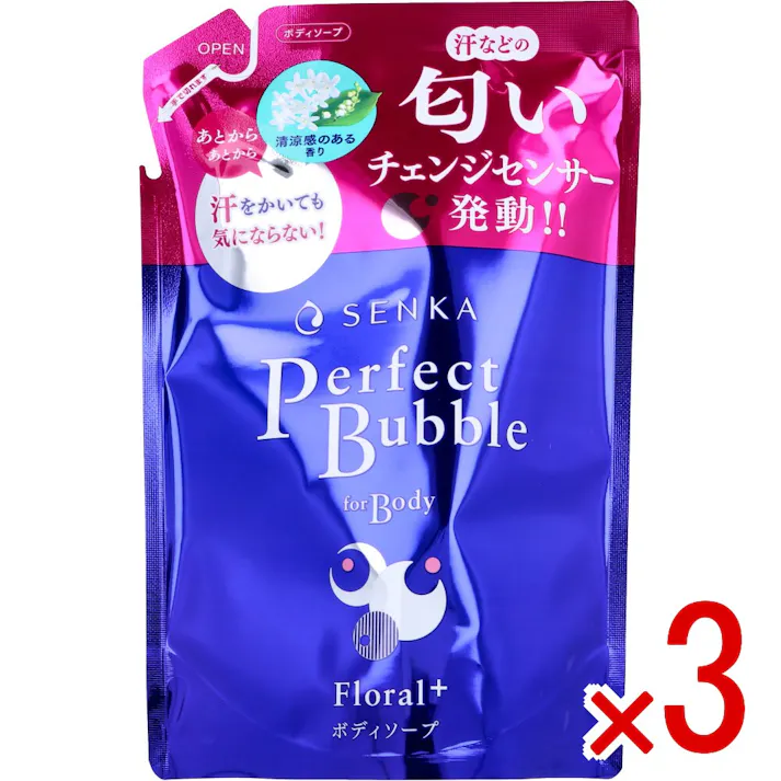 【3点まとめ買い】専科 パーフェクトバブル フォーボディ フローラルプラス つめかえ用 f 350mL × 3点 汗などの匂いチェンジセンサー発動!不快な匂いが気にならない身体へ洗い上げるボディ洗浄料 ボディソープ 【送料込み】