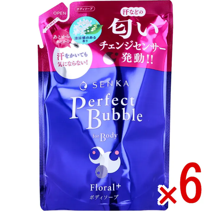 【6点まとめ買い】専科 パーフェクトバブル フォーボディ フローラルプラス つめかえ用 f 350mL × 6点 汗などの匂いチェンジセンサー発動!不快な匂いが気にならない身体へ洗い上げるボディ洗浄料 ボディソープ 【送料込み】