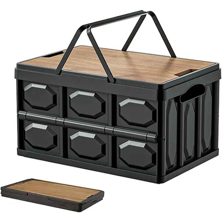 キャンプ 収納ボックス 折りたたみ 30L 50L 持ち手 収納ボックス キャンプ用品 アウトドアボックス コンテナ ボックス 折り畳み キャンプ ボックス 収納ボックス蓋付き 大容量 屋外 防水 頑丈 テーブル
