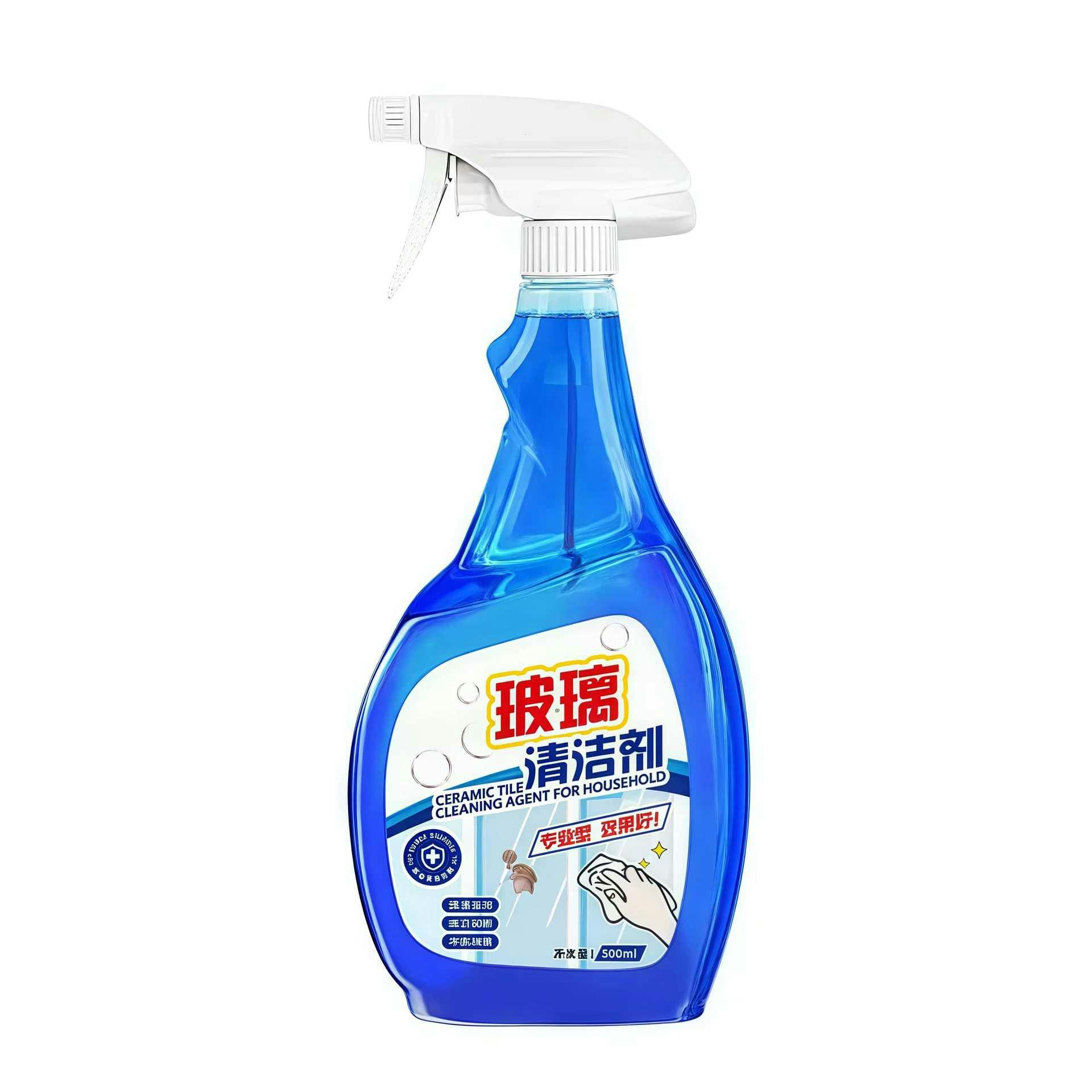 スプレー式 ガラスクリーナー 500ml 水あか ホコリ除去 窓ガラス 鏡 車ガラス用 拭き跡残らない 防埃効果 本体セット 詰め替え用