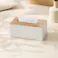 レザーティッシュケース 木目調 卓上ティッシュボックス