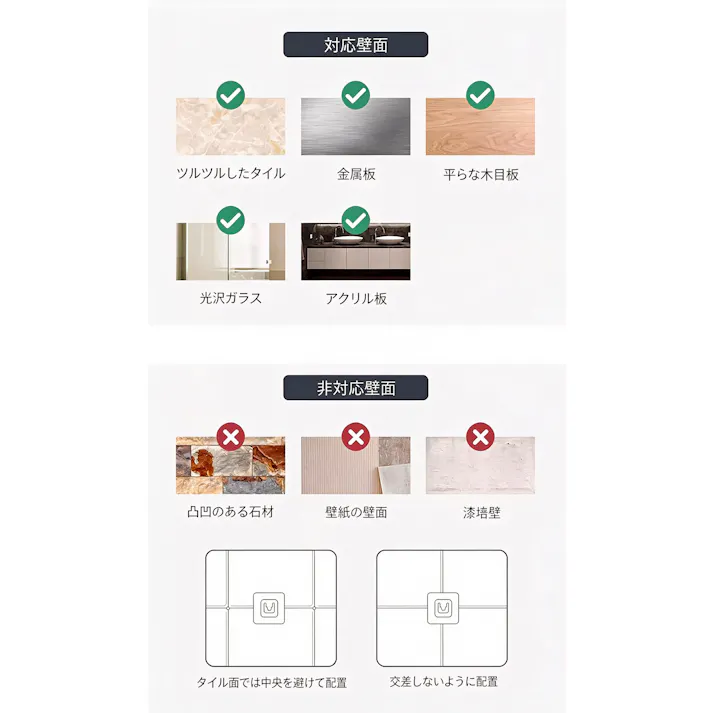玄関傘立て 壁掛け傘収納ラック マグネット / 粘着シール式 穴あけ不要 水受けトレイ付き
