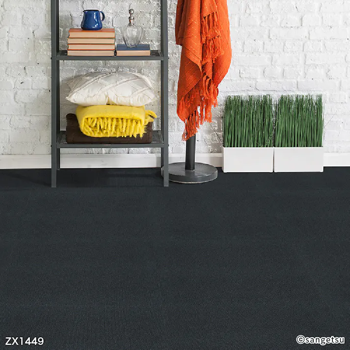 【ケース単位】サンゲツ タイルカーペット ZX 無地柄 1ケース 20枚入 50×50cm 50cm角 正方形 防炎 制電 ペット 無地 パネルカーペット ZX-1449 ZX1449 ネイビー
