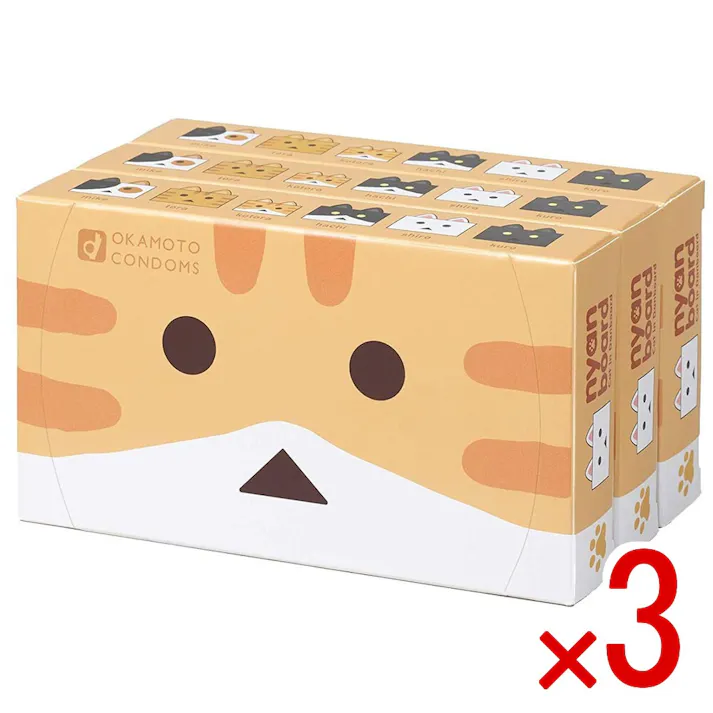 【3点まとめ買い】オカモトコンドーム ニャンボー 12個×3箱セット × 3点 人気 キャラクター「ニャンボー」とのコラボレーション♪ 【送料込み】