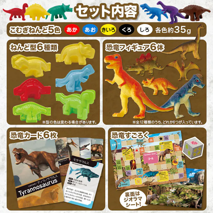 【3点まとめ買い】ねんどでつくる 恐竜の世界 1セット × 3点 こむぎねんどで恐竜を作って遊ぼう! カッコイイ自分だけの恐竜が、カンタンに作れます! 【送料込み】