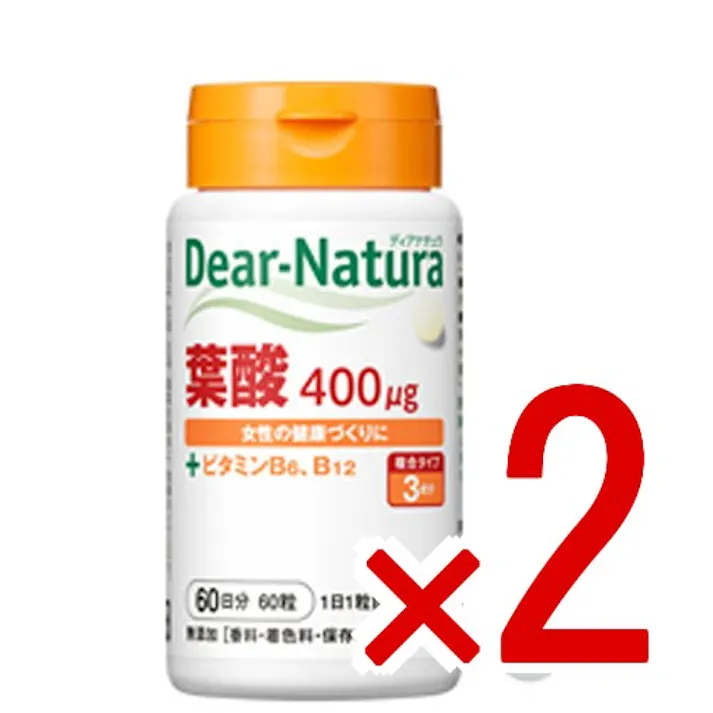 【2点まとめ買い】※ディアナチュラ 葉酸 400μg 60日分 60粒 × 2点 女性の健康づくりに! 【送料込み】