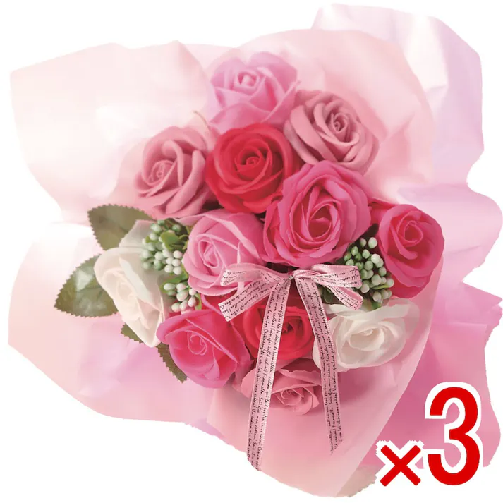 【3点まとめ買い】シャボンフラワー SBL-11 ピンク × 3点 香る、かれない、せっけんのお花 生花やプリザーブドフラワーに代わる「第3のフラワーギフト」です。 【送料込み】