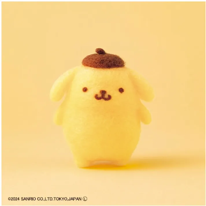 【3点まとめ買い】ニードルフェルトでつくる ポムポムプリン × 3点 早くきれいにまとまる「アクレーヌ」使用! フェルティングニードル使用! 【送料込み】