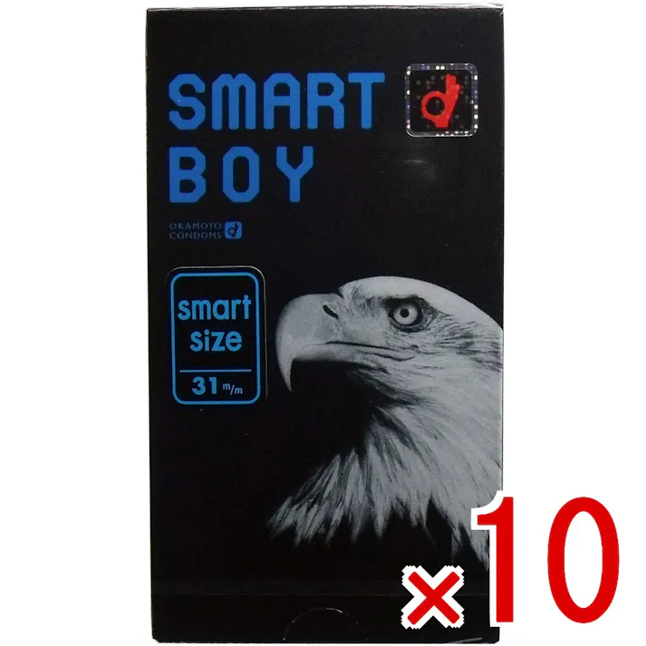 【10点まとめ買い】オカモト スマートボーイ コンドーム 12個入 × 10点 やや小さめのスマートボーイ 直径が通常より1mm小さい、やや小さめサイズ 【送料込み】