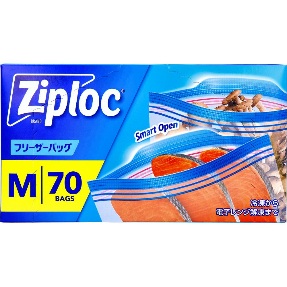 10点まとめ買い】ジップロック フリーザーバッグ Mサイズ 70枚入 × 10