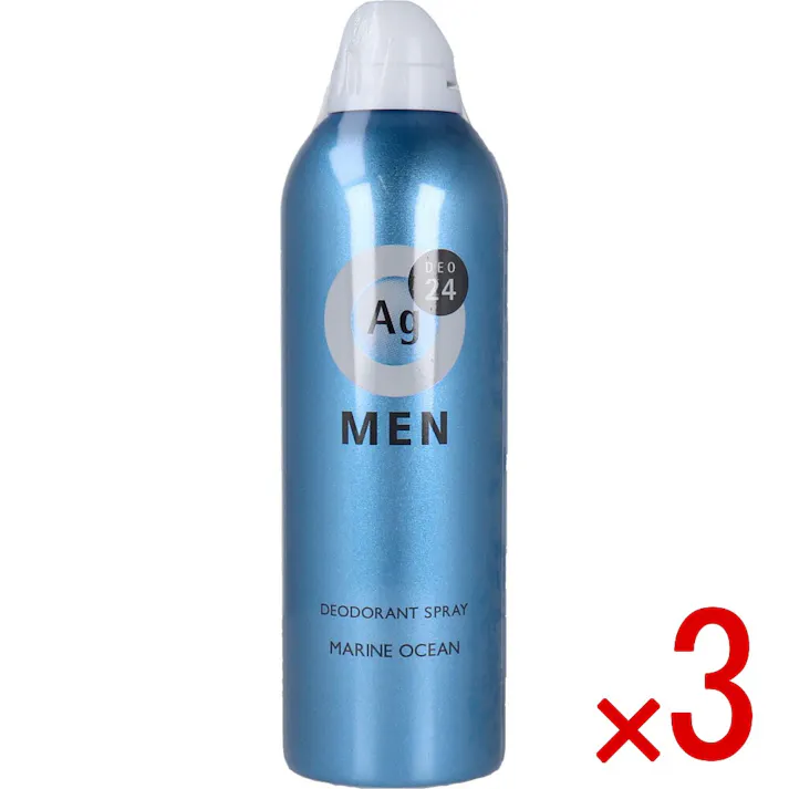 【3点まとめ買い】エージーデオ24メン メンズデオドラントスプレー N マリンオーシャン 180g × 3点 ニオイ菌を断つ!全身ずーっとにおわない! 男の汗・アブラ・ニオイを徹底研究!24時間、肌快適ケア。いつでもどこでもずーっと快適な肌を願う人へ。 【送料込み】