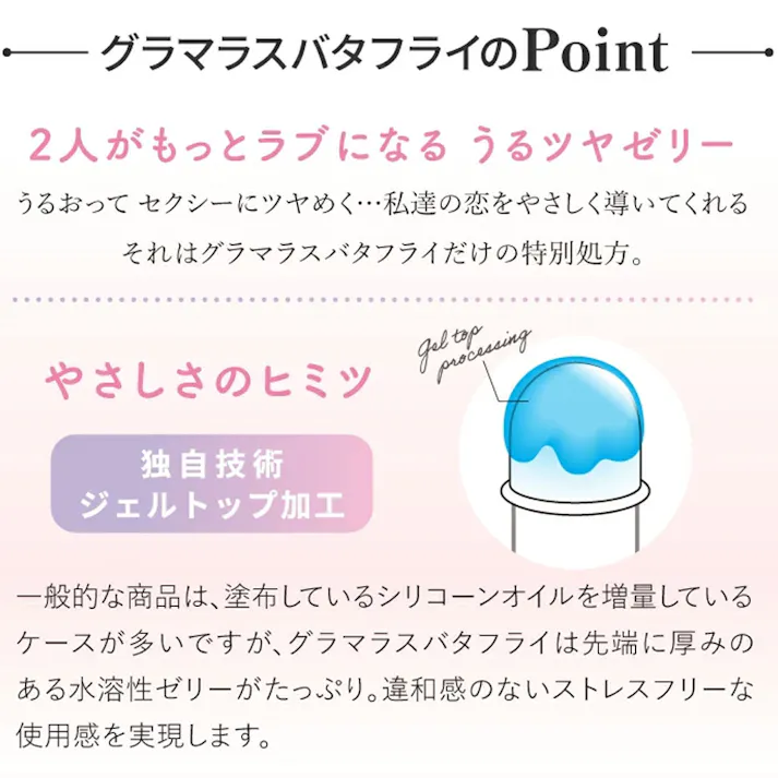【2点まとめ買い】グラマラスバタフライ モイスト コンドーム Lサイズ 8個入 × 2点 優しいうるおいで包み込む。 うるおいゼリー付きで、はじめてでも安心。 【送料込み】
