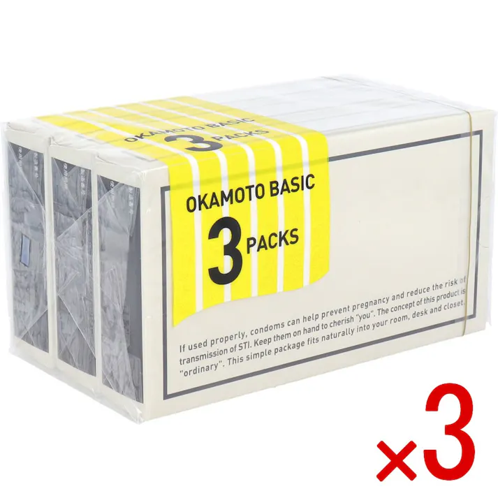 【3点まとめ買い】オカモト OKAMOTO BASIC コンドーム 12個入×3個パック × 3点 シンプル 【送料込み】