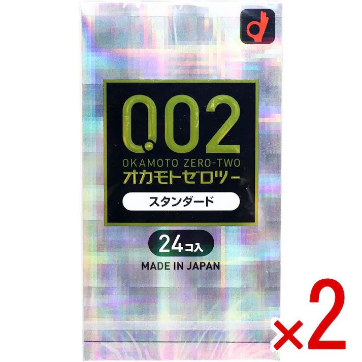 【2点まとめ買い】オカモトゼロツー スタンダード 0.02コンドーム 24個入 × 2点 均一なうすさ0.02ミリ台 先端までうすい日本産。 【送料込み】