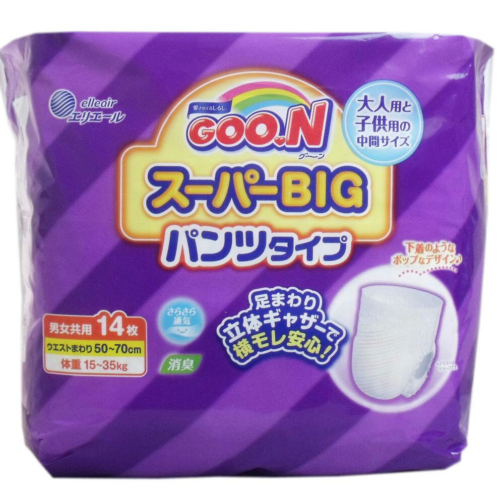 グーン スーパーBIGパンツ 14枚入 × 1点 大人用と子供用の中間サイズ