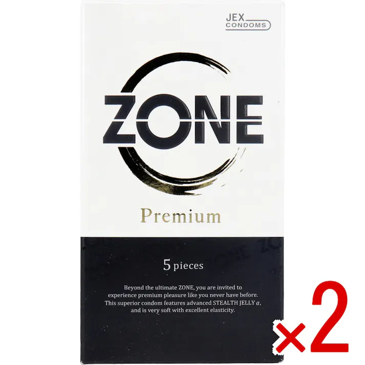 【2点まとめ買い】ZONE(ゾーン) コンドーム プレミアム ラテックス製 5個入 × 2点 ステルスゼリーαを搭載 より伸びやすく柔らかい優れたフィット感のラテックス製 【送料込み】