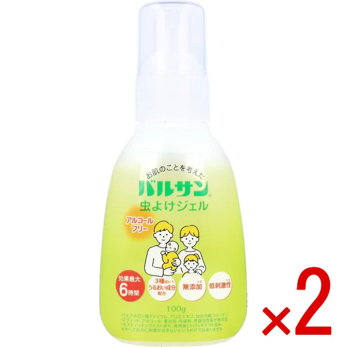 【2点まとめ買い】バルサン 虫よけジェル アルコールフリー 100g × 2点 お肌のことを考えた虫よけジェル。 家族みんなで使えるお肌の虫よけ。 【送料込み】