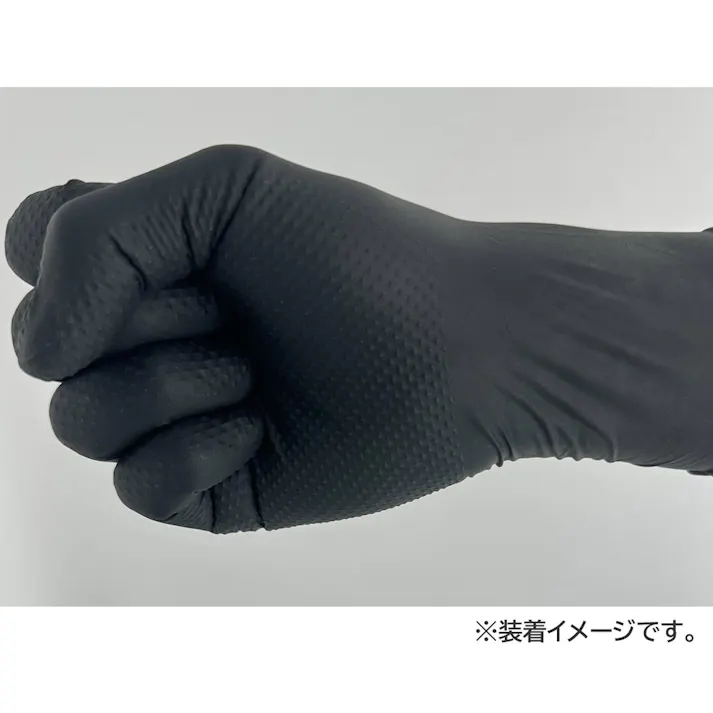 【10点まとめ買い】【業務用】No.590 使い切り手袋 ニトリルロック ブラック パウダーフリー 左右兼用 LL 50枚入 × 10点 食品衛生規格合格品 【送料込み】