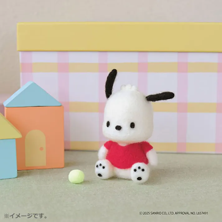 【2点まとめ買い】ニードルフェルトでつくる ポチャッコ × 2点 早くきれいにまとまる清潔素材「アクレーヌ」使用。 フェルティングニードル使用。 【送料込み】
