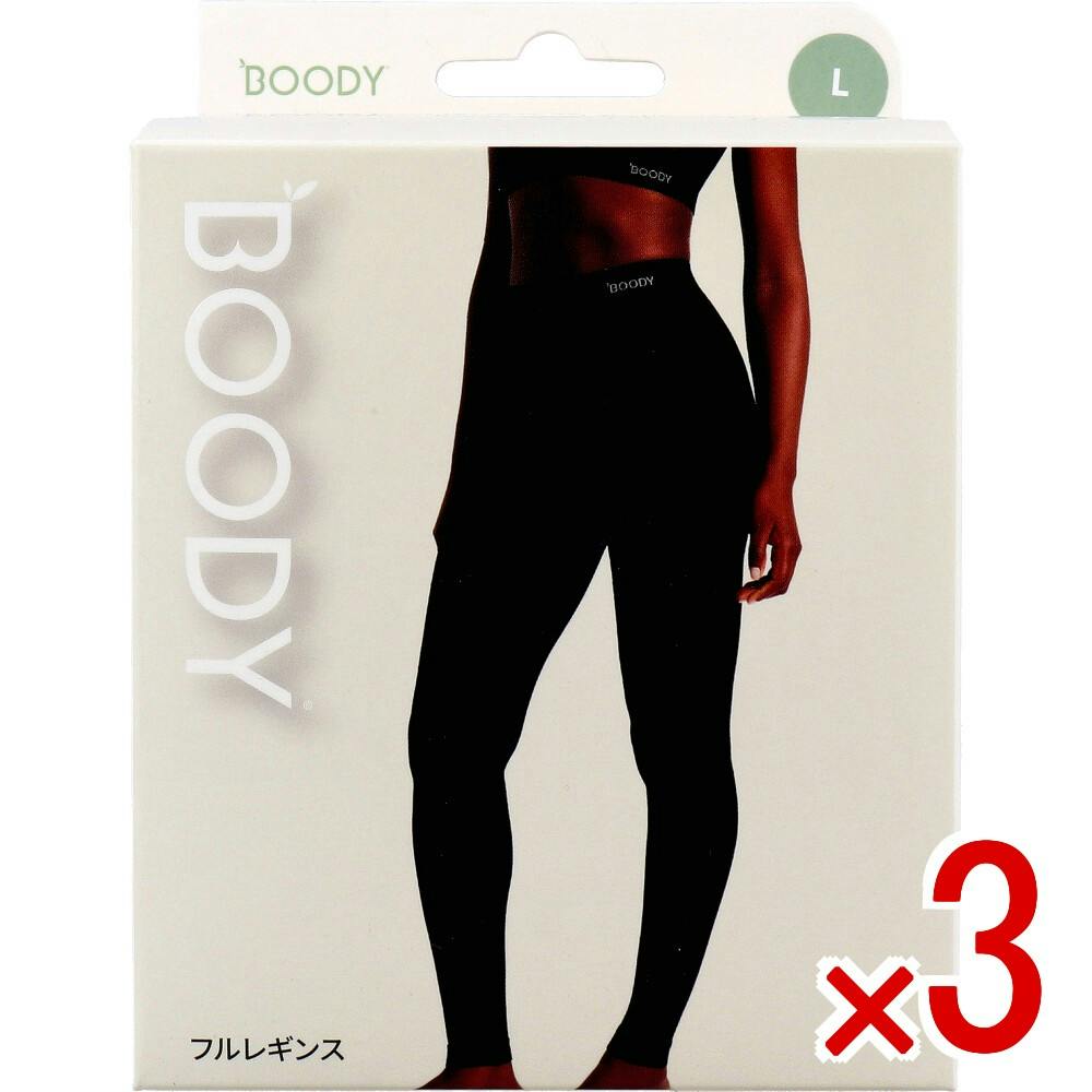 3点まとめ買い】BOODY フルレギンス ブラック Lサイズ 1枚入 × 3点