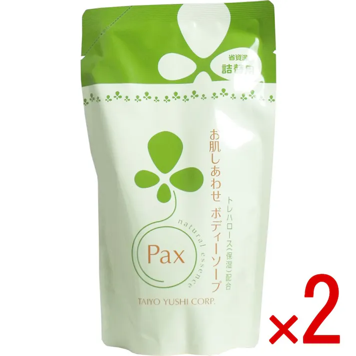 【2点まとめ買い】パックス お肌しあわせ ボディーソープ 詰替用 350mL × 2点 植物油脂を原料とした、さっぱりした洗い上がりの石けんボディーソープです。 泡状で出てくる便利なポンプタイプの詰替用です。キメ細かい泡でしっかりと洗えます。 【送料込み】
