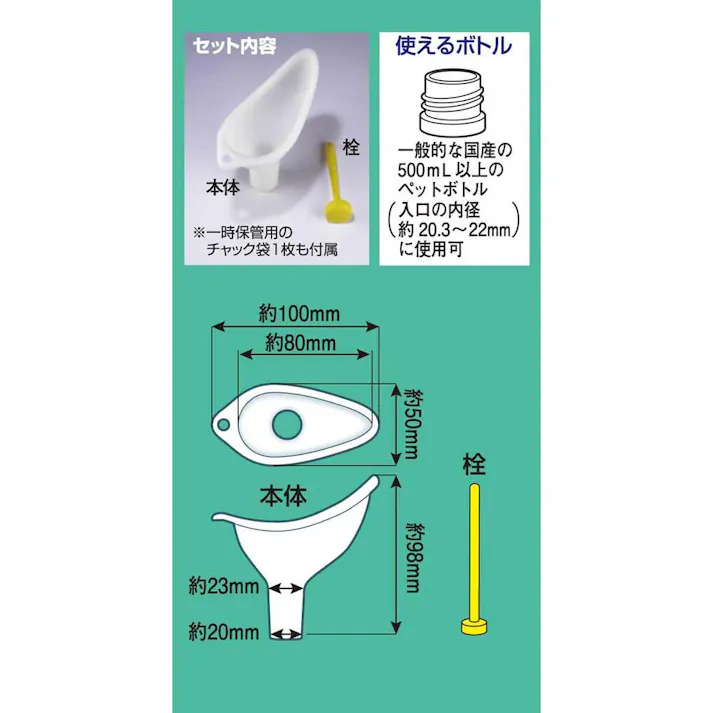 【10点まとめ買い】スマートイレ 男女兼用 × 10点 ペットボトルが携帯トイレに! ペットボトルに差し込むだけ! 【送料込み】