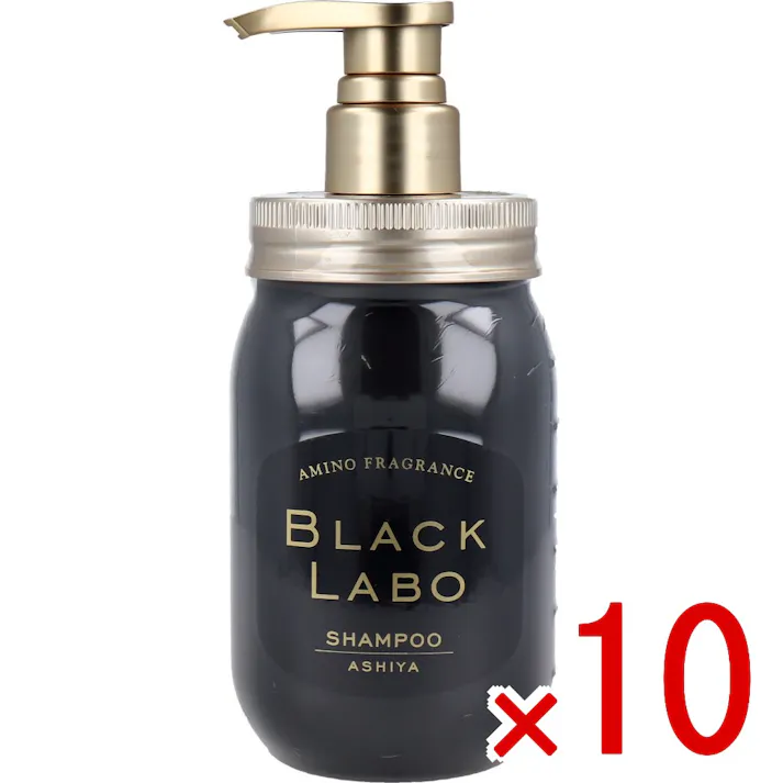 【10点まとめ買い】アミノフレグランス BLACK LABO シャンプー 450mL × 10点 炭+泥で、磨く、頭皮♪ 頭皮・毛髪の汚れゴッソリ! 【送料込み】