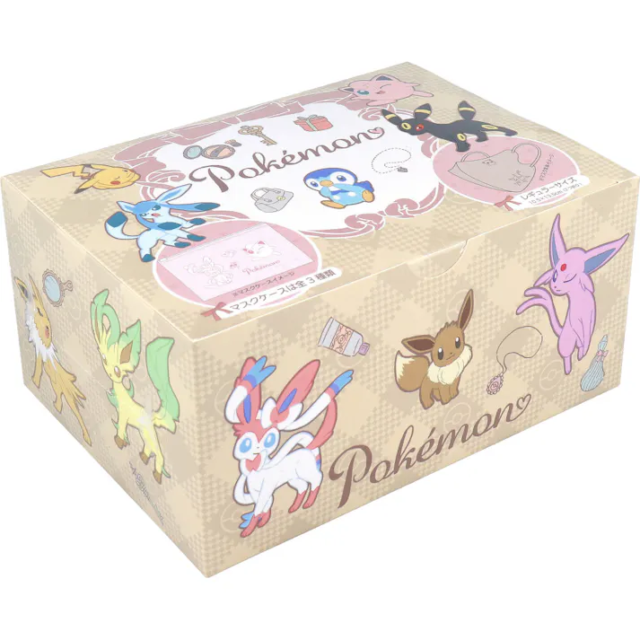 【3点まとめ買い】A017 ポケモン 3Dチャームポイントマスク レギュラーサイズ 個別包装 ポーチ付 20枚入 × 3点 ポケモンのエンボスデザイン付き。 サイドの曲線カットが横顔をすっきり見せます。 【送料込み】