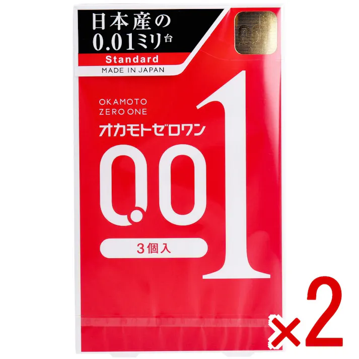 【2点まとめ買い】オカモトゼロワン 0.01ミリ コンドーム 3個入 × 2点 柔らかく、しなやかな、0.01ミリ薄さを感じる 【送料込み】