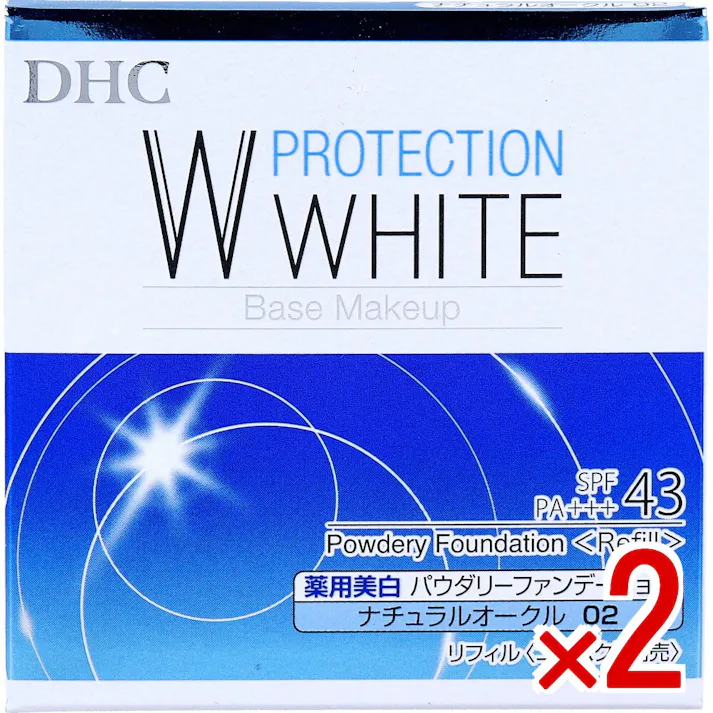 【2点まとめ買い】DHC 薬用 プロテクションホワイト パウダリーファンデーション ナチュラルオークル 02 リフィル 10g × 2点 ひとぬりで、シミ・ソバカス・くすみ・毛穴カバー! 薬用美白(※)パウダリーファンデーション。 【送料込み】