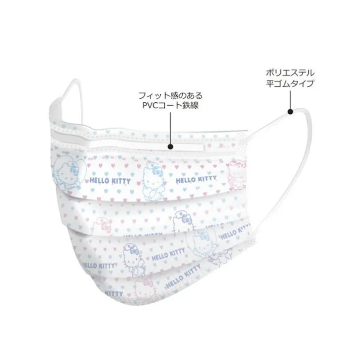 【3点まとめ買い】ハローキティ サージカルマスク 50枚入 × 3点 ハローキティの可愛いプリント付きマスクです♪ 風邪・花粉・ほこり等の対策に! 【送料込み】