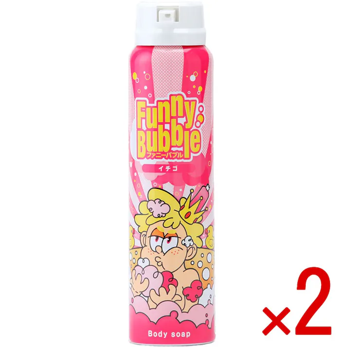 【2点まとめ買い】TENEI ファニーバブル イチゴ 100g × 2点 弾力ある泡の新感覚ボディーソープ! カラフルな泡で出てくるボディーソープでお風呂場がキャンバスに変身! 【送料込み】