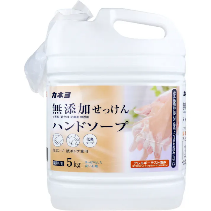 【業務用】無添加せっけんハンドソープ 泡ポンプ・液ポンプ兼用 低臭タイプ 5kg × 1点 さっぱりとした洗い心地。 【送料込み】