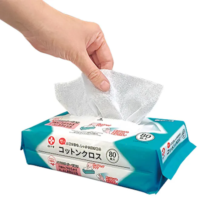 【10点まとめ買い】コットンクロス 20×20cm 80枚入 × 10点 サッと取り出せ、しっかり拭き取る。 コットン100% HYBRIDガーゼ素材。 【送料込み】