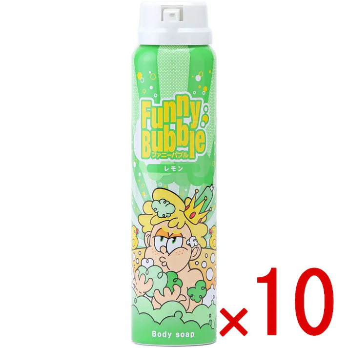 【10点まとめ買い】TENEI ファニーバブル レモン 100g × 10点 弾力ある泡の新感覚ボディーソープ! カラフルな泡で出てくるボディーソープでお風呂場がキャンバスに変身! 【送料込み】