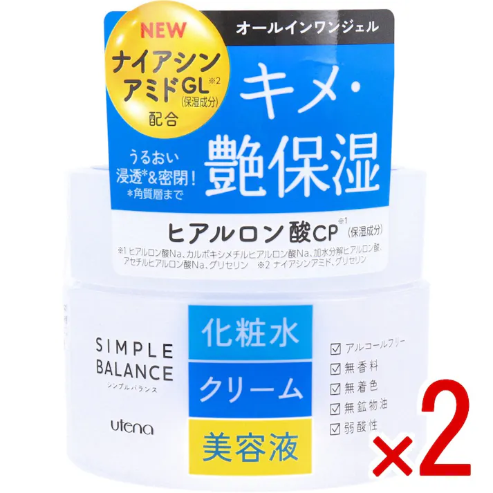 【2点まとめ買い】ウテナ シンプルバランス うるおいジェル 100g × 2点 うるおい満ちる素肌へ! これ1本!化粧水+クリーム+美容液。 【送料込み】