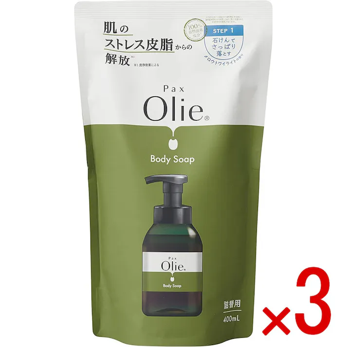 【3点まとめ買い】パックスオリー ボディーソープ メロウトワイライトの香り 詰替用 400mL × 3点 肌のストレス皮脂からの解放! 泡で出てくる、100%自然由来成分の石けんボディーソープです。 【送料込み】