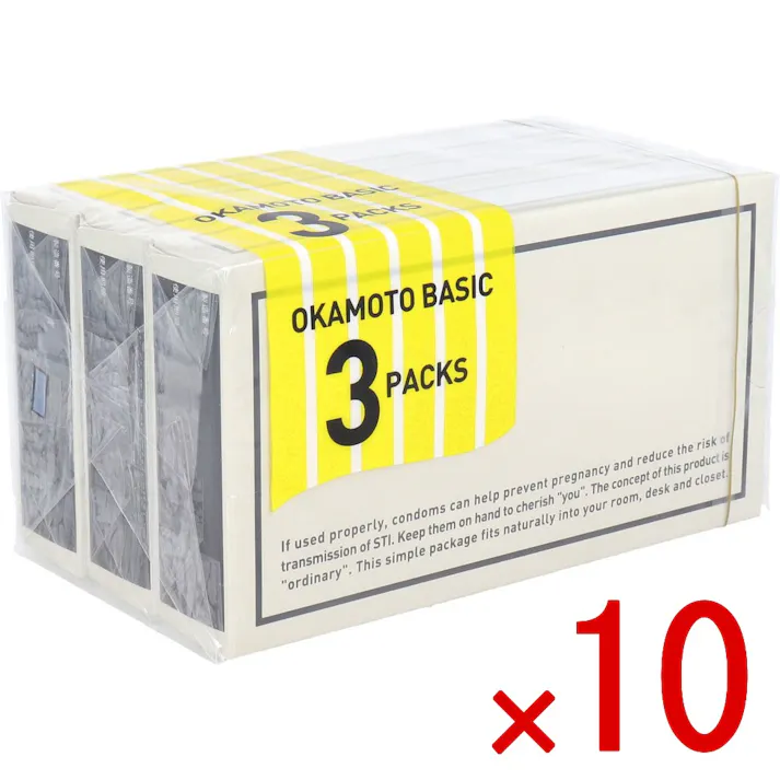 【10点まとめ買い】オカモト OKAMOTO BASIC コンドーム 12個入×3個パック × 10点 シンプル 【送料込み】