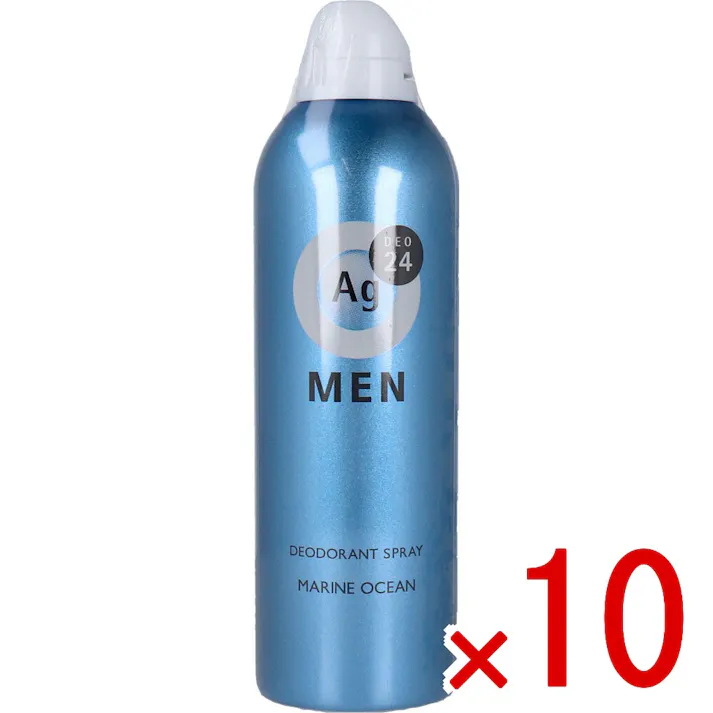 【10点まとめ買い】エージーデオ24メン メンズデオドラントスプレー N マリンオーシャン 180g × 10点 ニオイ菌を断つ!全身ずーっとにおわない! 男の汗・アブラ・ニオイを徹底研究!24時間、肌快適ケア。いつでもどこでもずーっと快適な肌を願う人へ。 【送料込み】