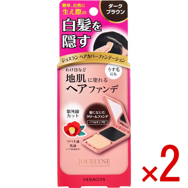 【2点まとめ買い】ジョスラン ヘアカバーファンデーション 白髪・頭皮用ファンデーション ダークブラウン 13g × 2点 生えぎわ白髪・薄毛の地肌、自然に隠すファンデーション。 伸びてきた生えぎわや分け目の白髪を簡単リタッチ。 【送料込み】