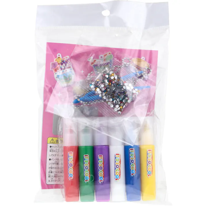 【3点まとめ買い】ぬりえフレームチャームキット スイーツ 1セット × 3点 ラインストーンでデコっちゃおう。 6色インクを透明アクリルフレームに流してカラフルなスイーツチャームが6個つくれる! 【送料込み】