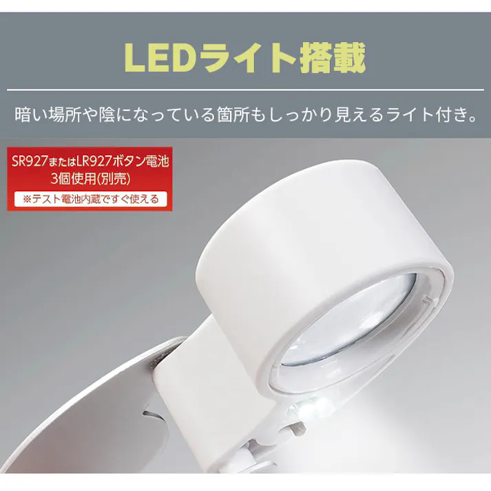 ルーペ LEDライト付き 3倍 5倍 拡大鏡 折りたたみ 小型 コンパクト 軽量 ケース付き ポケットルーペ 携帯用 読書 新聞 校正 校閲 敬老の日