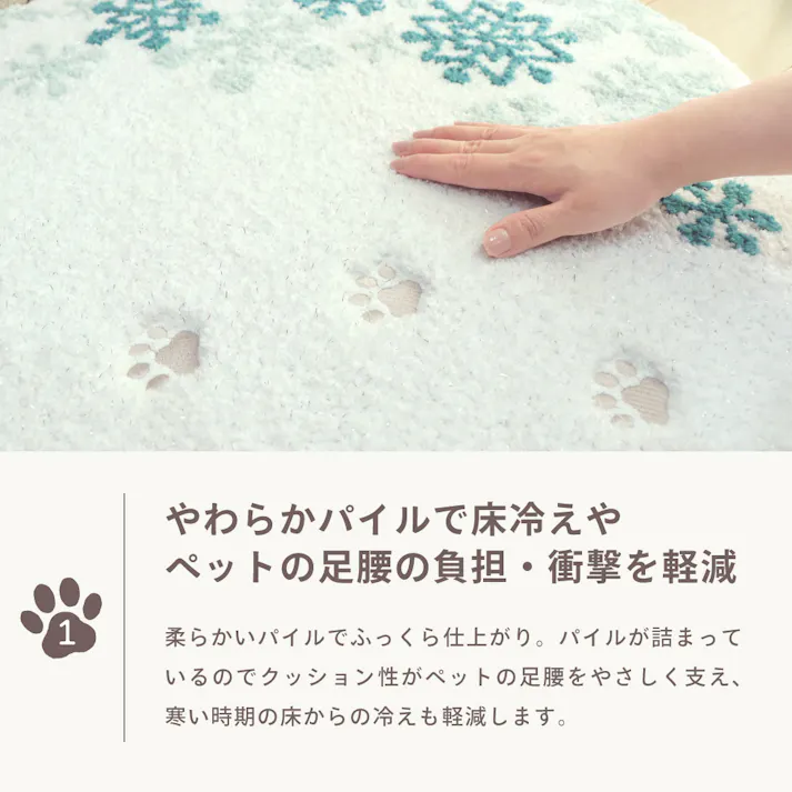 【1枚売り】70×90cm ペット おすすめ ラグタス ネコラグ すべり止め 付き 洗える かわいい ラグ マット 子犬 子猫 老犬 シニア (ガーデン)