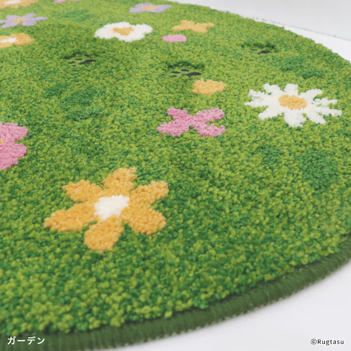 【1枚売り】70×90cm ペット おすすめ ラグタス ネコラグ すべり止め 付き 洗える かわいい ラグ マット 子犬 子猫 老犬 シニア (ガーデン)