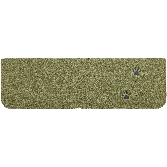 【4枚入】 70×22cm ペット おすすめ ラグタス 階段マット てくてく肉球 すべり止め 付き 洗える 子犬 子猫 老犬 シニア (グリーン)肉球刺繍あり