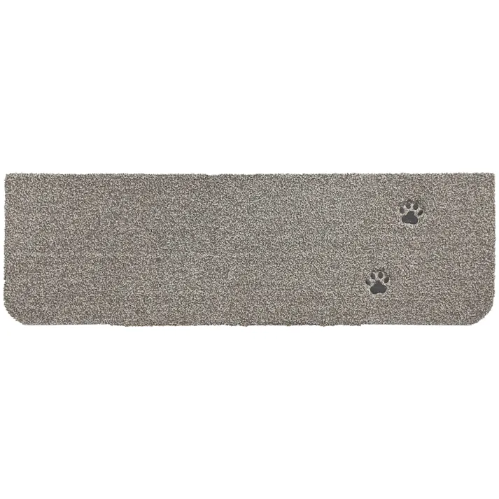 【4枚入】 70×22cm ペット おすすめ ラグタス 階段マット てくてく肉球 すべり止め 付き 洗える 子犬 子猫 老犬 シニア (グレー)肉球刺繍あり