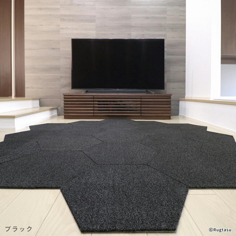 4枚入】 50×43cm ペット おすすめ ラグタス タイルラグ ヘキサゴン