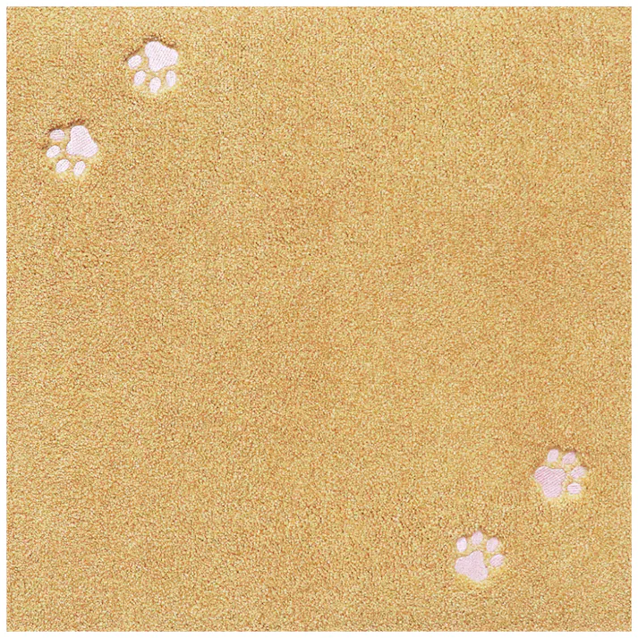 【4枚入】 50×50cm ペット おすすめ ラグタス タイルラグ てくてく肉球 すべり止め 付き 洗える タイルカーペット 50cm角 正方形 子犬 子猫 老犬 シニア (イエロー)