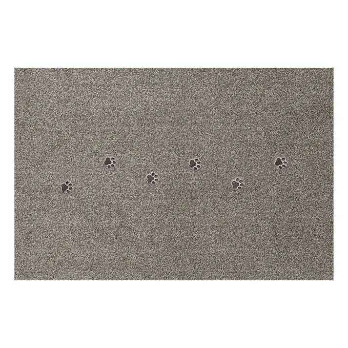 【1枚売り】 60×90cm ペット おすすめ ラグタス 廊下 敷き ロングマット てくてく肉球 すべり止め 付き 洗える 子犬 子猫 老犬 シニア (グレー)肉球刺繍あり