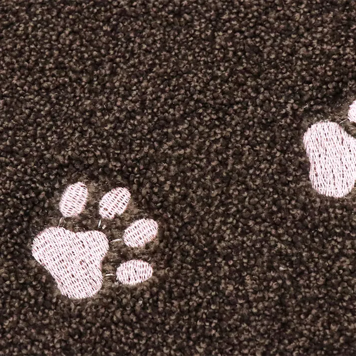 【4枚入】 50×50cm ペット おすすめ ラグタス タイルラグ てくてく肉球 すべり止め 付き 洗える タイルカーペット 50cm角 正方形 子犬 子猫 老犬 シニア (ダークブラウン)